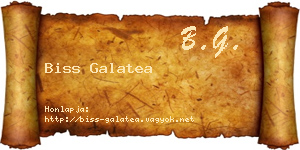Biss Galatea névjegykártya